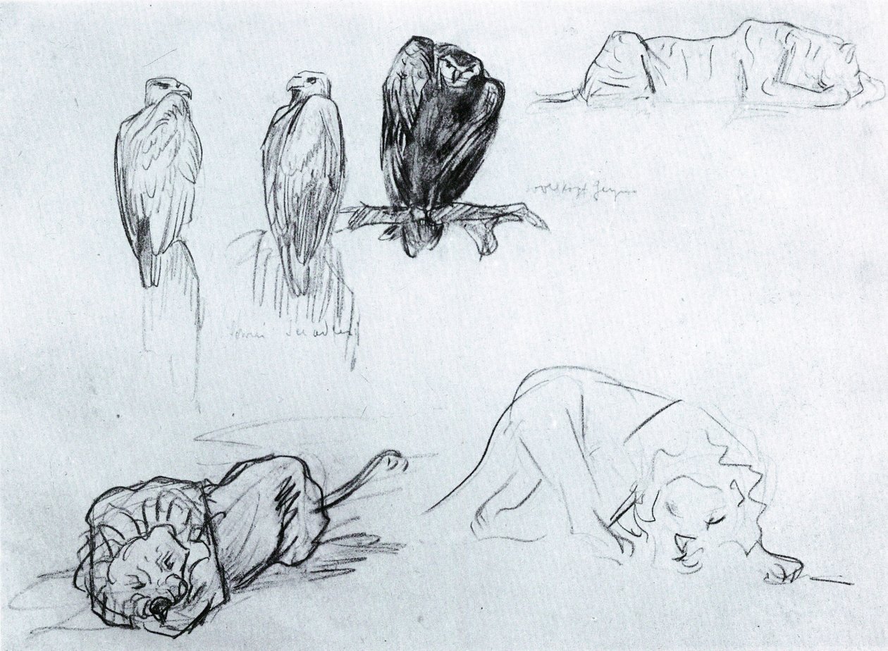 Sea Eagle and Lions by Franz Marc
