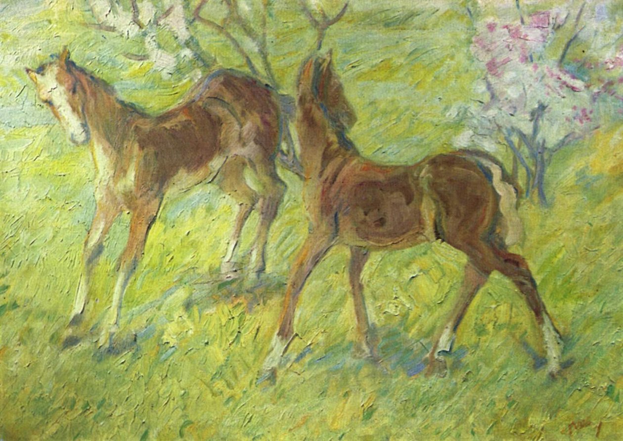 Jumping Foals by Franz Marc