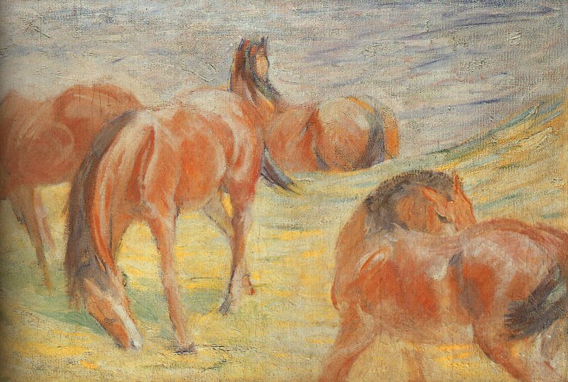 Grazing Horses by Franz Marc