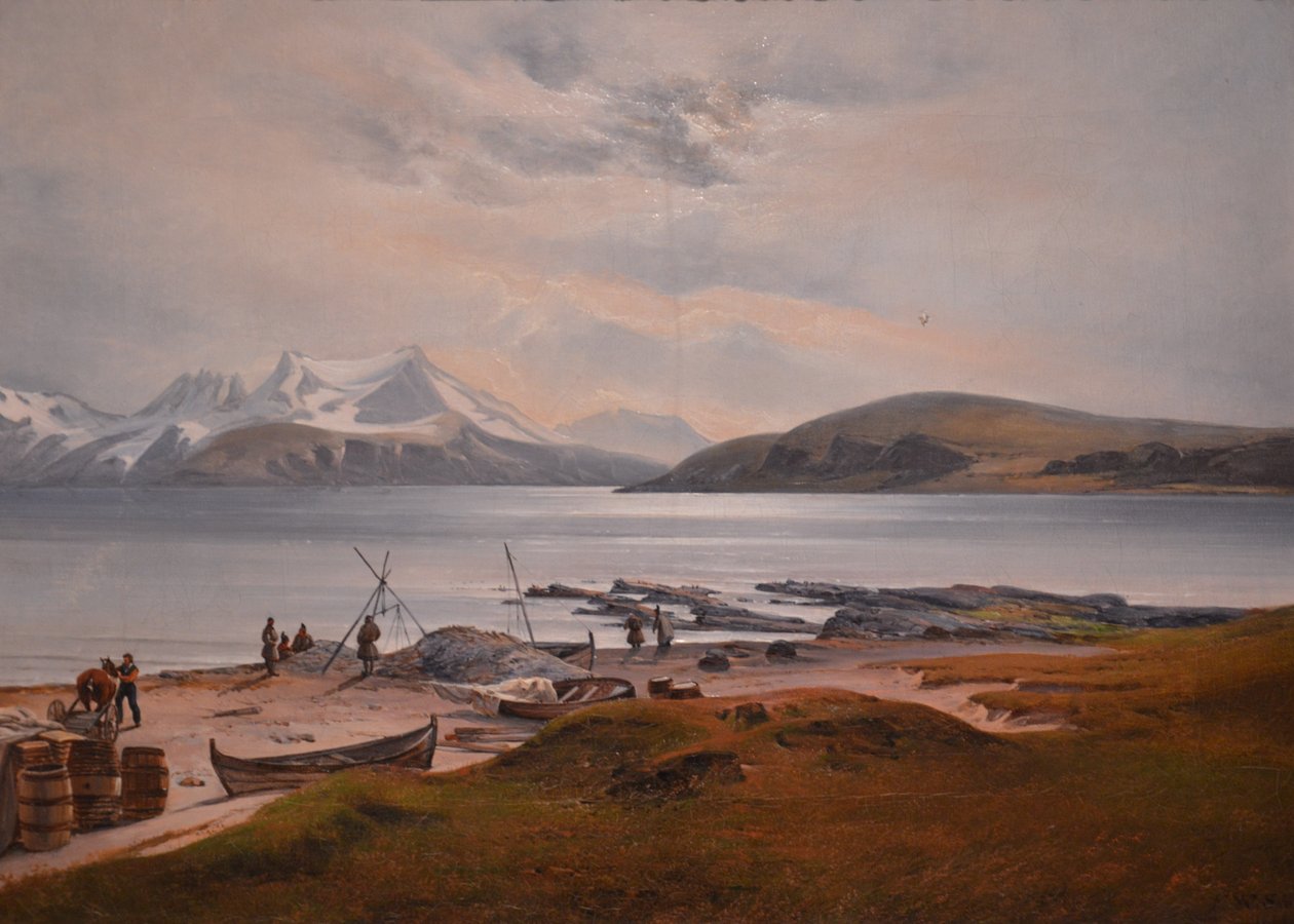 Coastal Landscape with Sami by Franz Wilhelm Schiertz