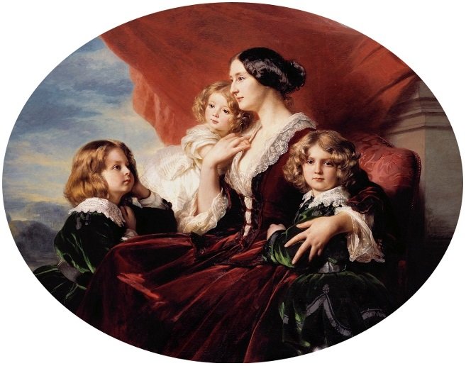 Portrait of Eliza Krasiska with Children by Franz Xaver Winterhalter
