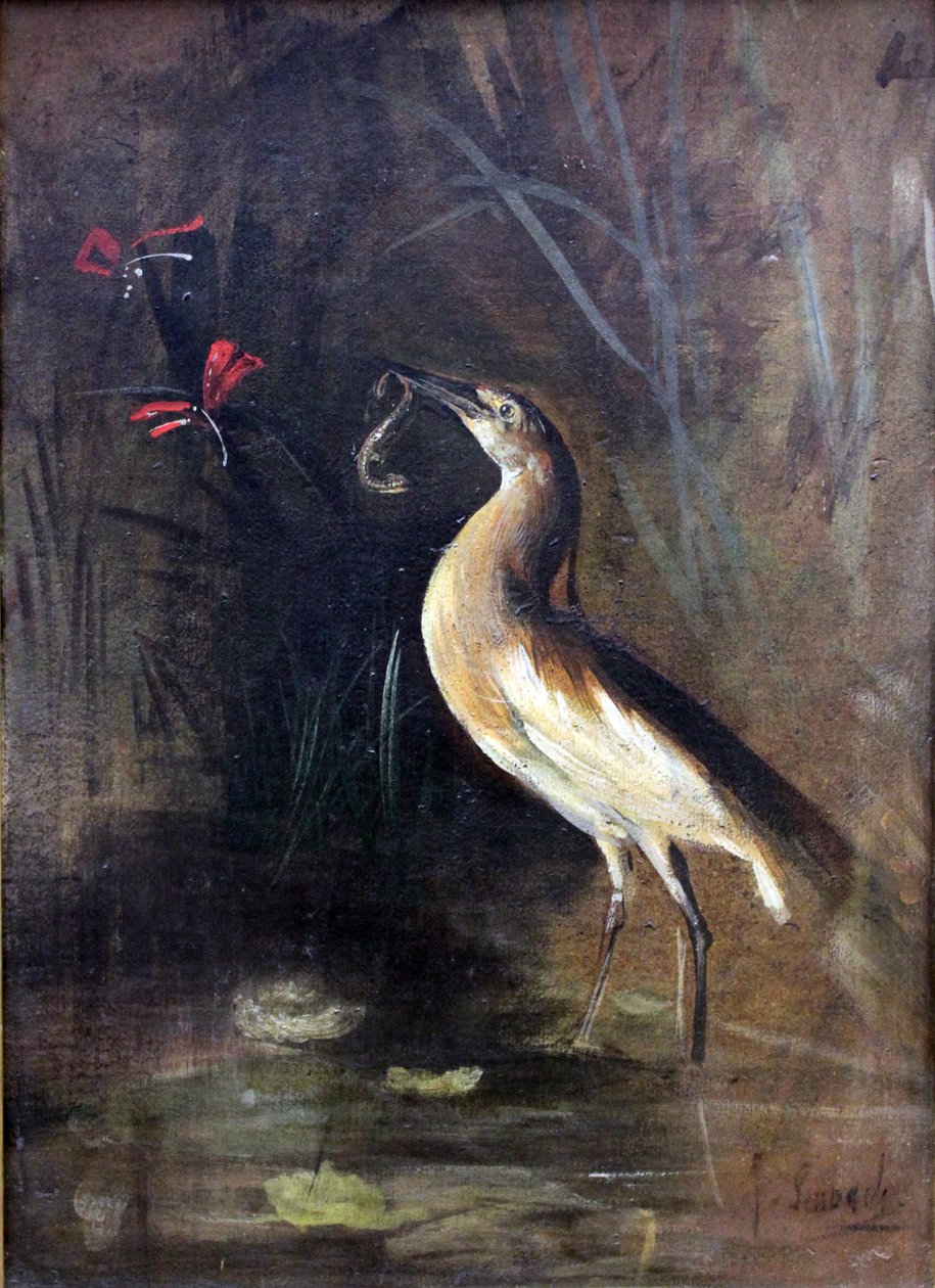 Heron and Salamander by Franz Seraph von Lenbach