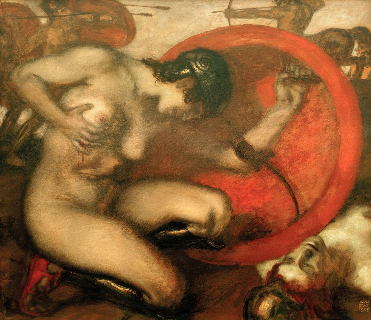 Wounded Amazon by Franz von Stuck