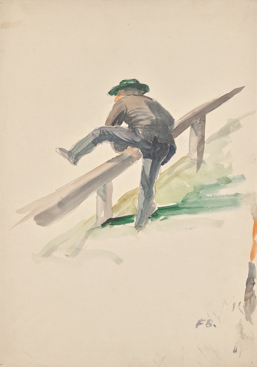 Man Climbing Over a Railing by Franz Barwig d. Ä.