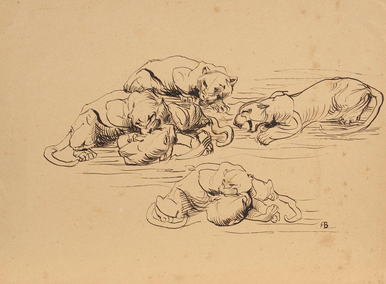 Fighting Sunda Panthers by Franz Barwig d. Ä.