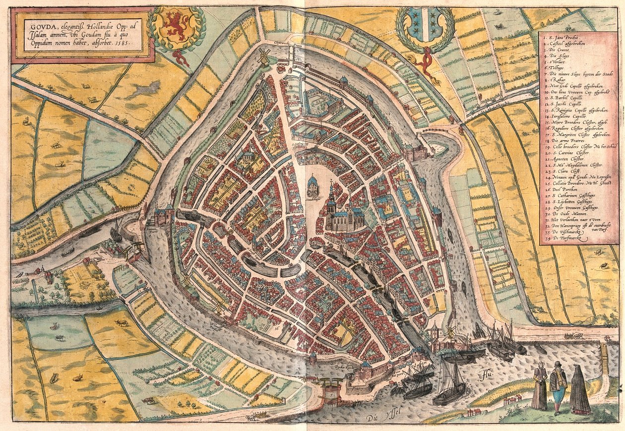 Gouda, Netherlands (engraving) by Franz Hogenberg