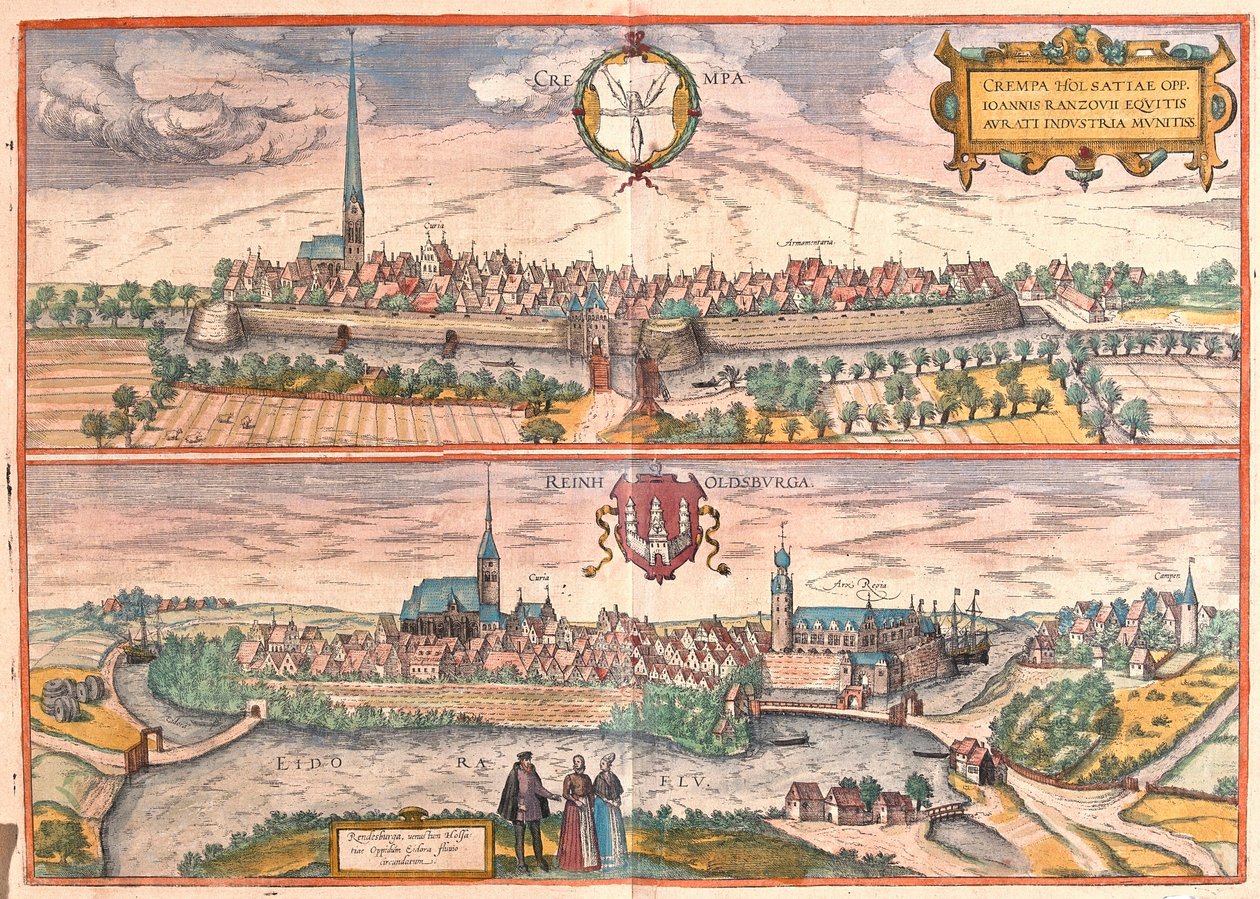 Krempe and Rendsburg, Germany by Franz Hogenberg