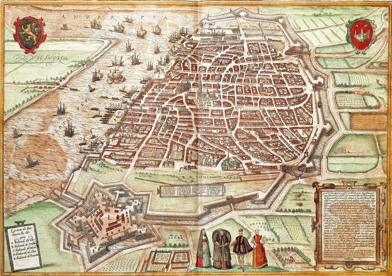 Map of Antwerp by Franz Hogenberg