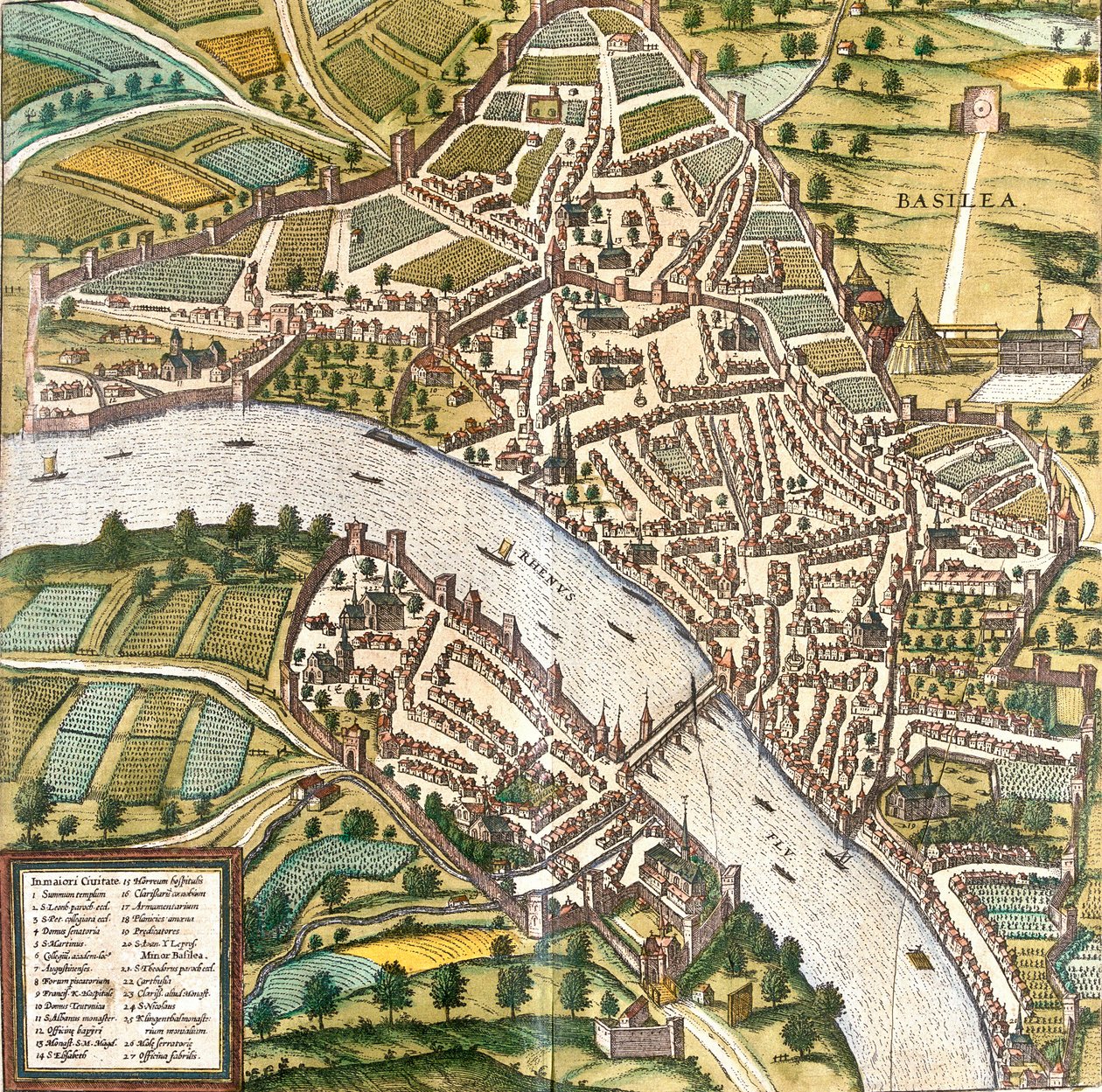 Plan of Bale, Switzerland by Franz Hogenberg