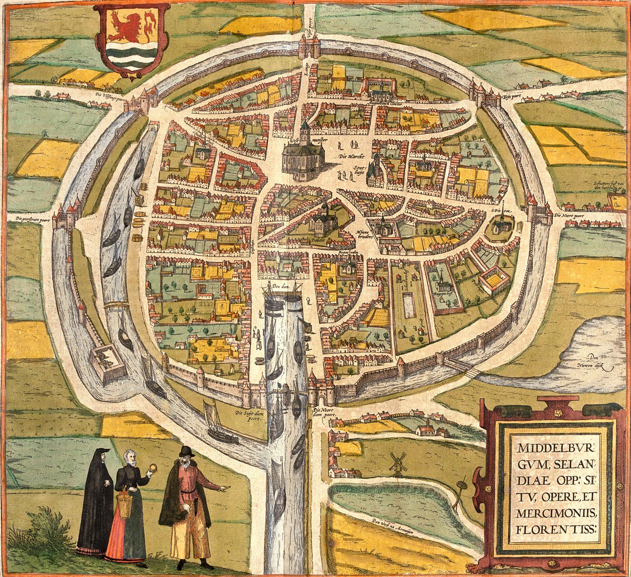 Plan of Middelburg, Netherlands by Franz Hogenberg