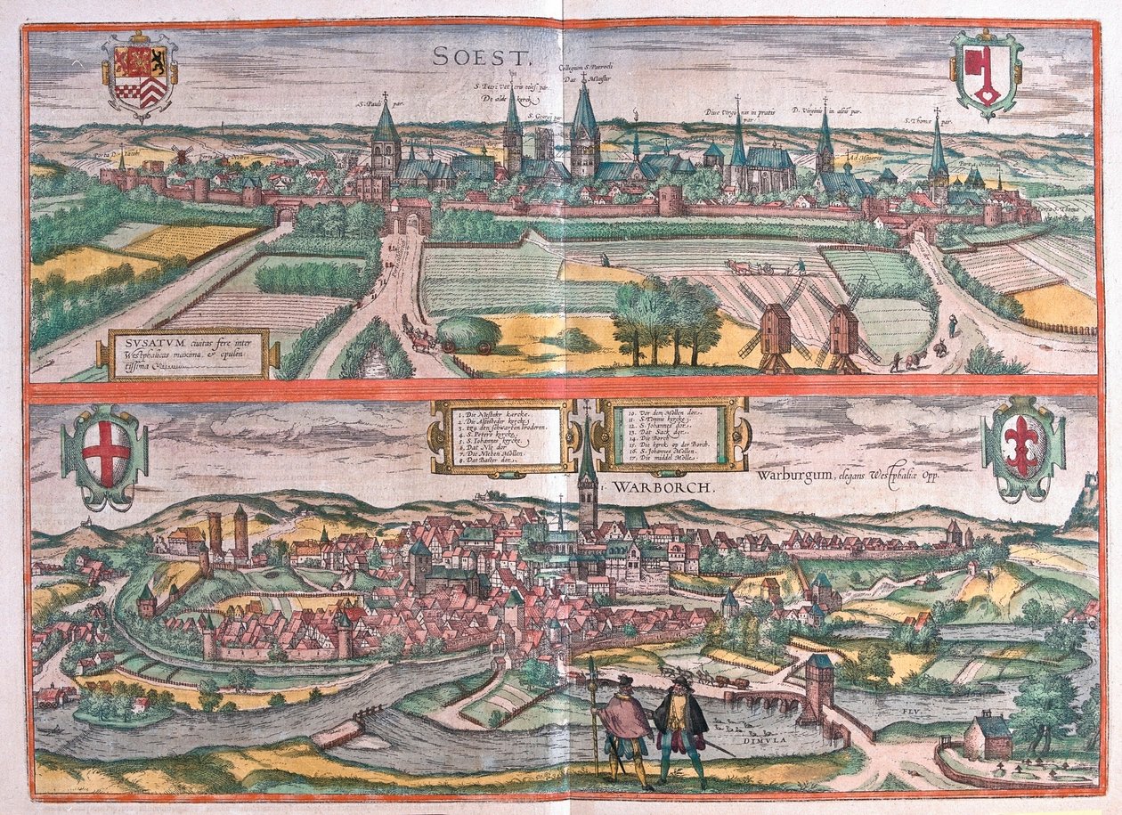 Soest and Warburg, Germany by Franz Hogenberg