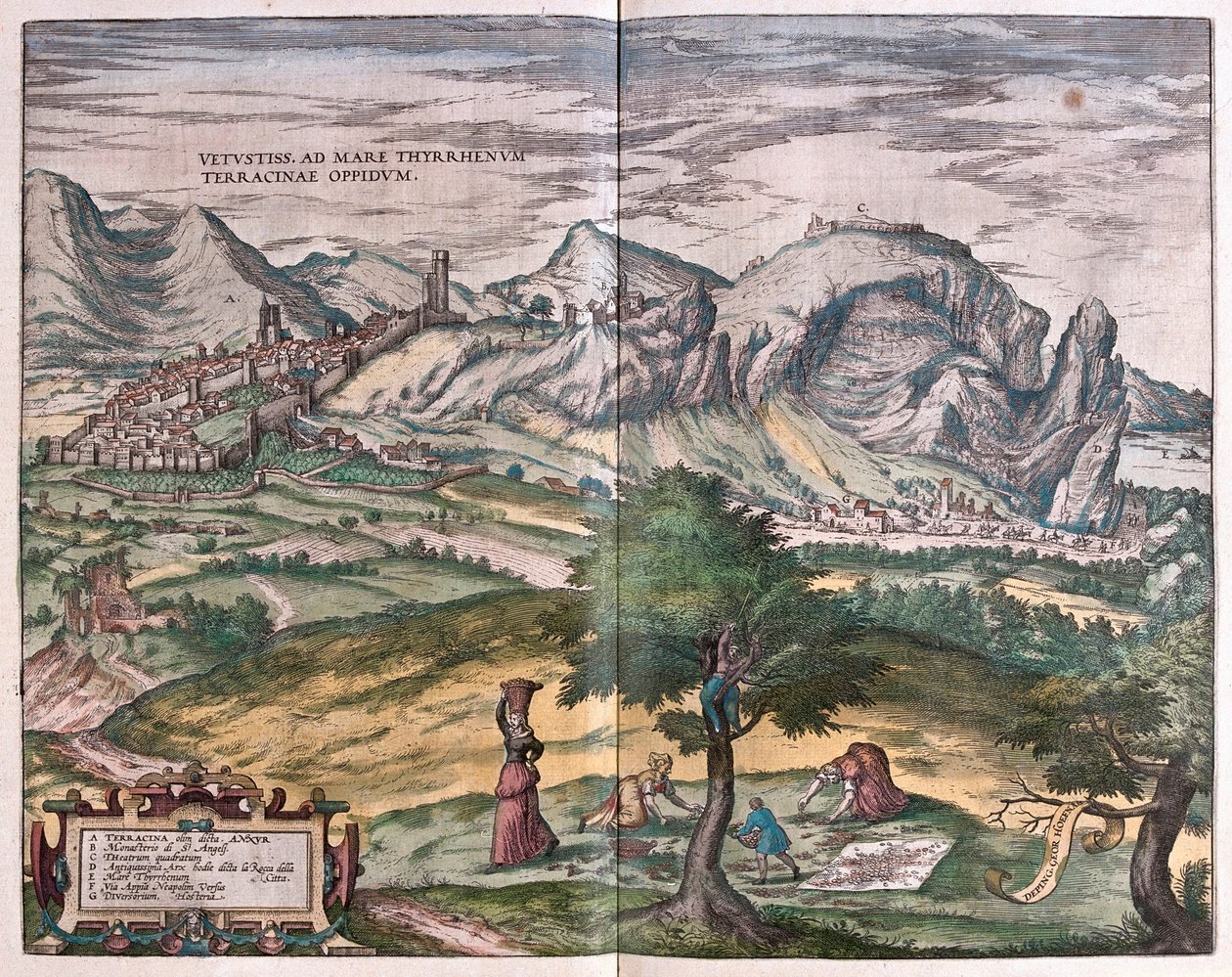Terracina, Italy (engraving) by Franz Hogenberg