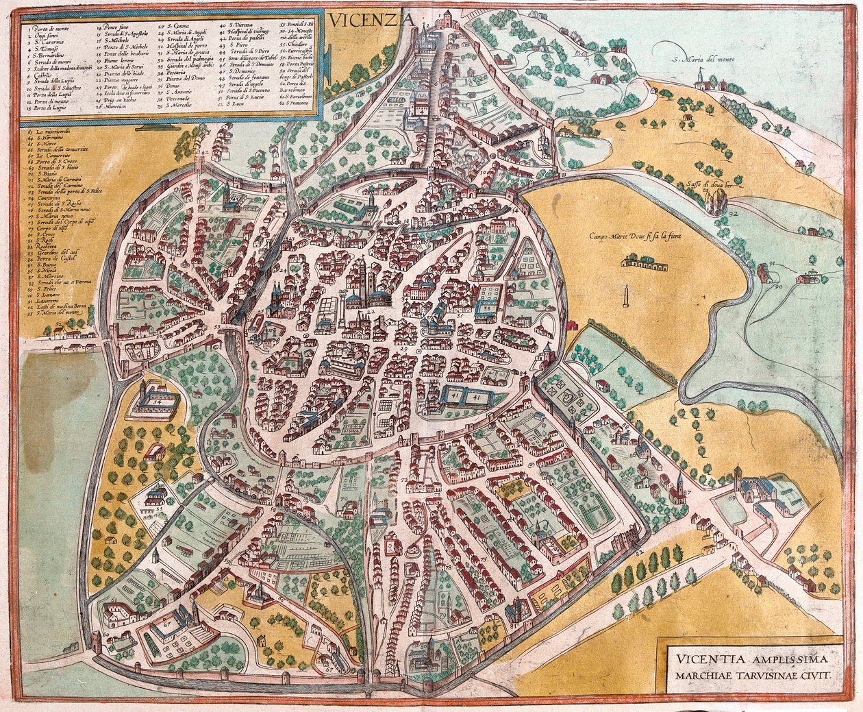 Vicenza, Italy (engraving) by Franz Hogenberg