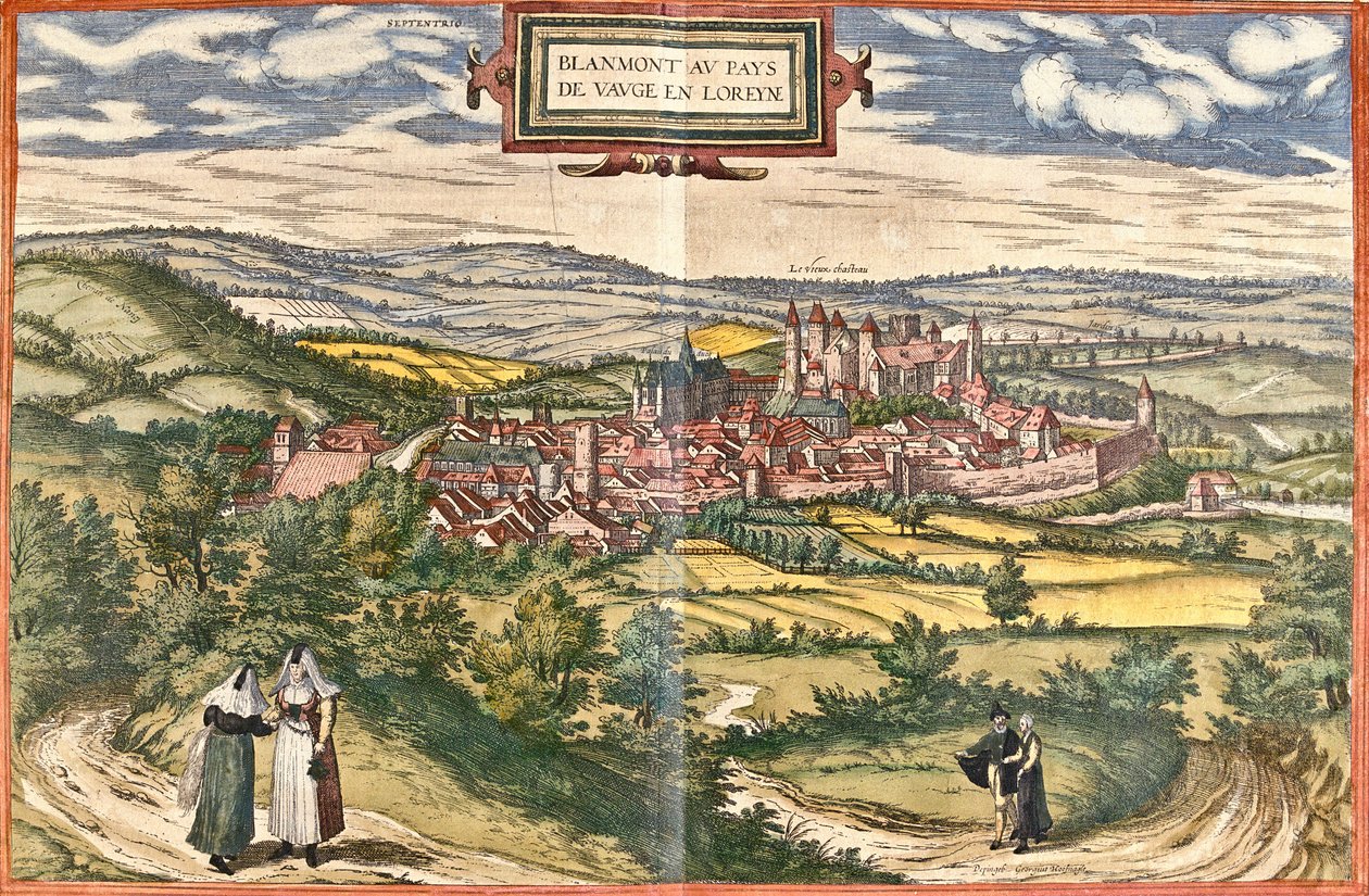 View of Blamont, France by Franz Hogenberg
