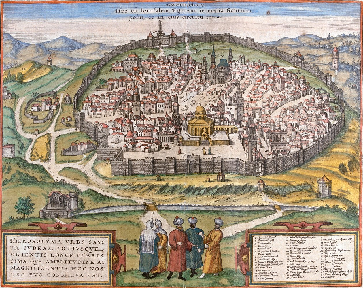 View of Jerusalem, Israel by Franz Hogenberg