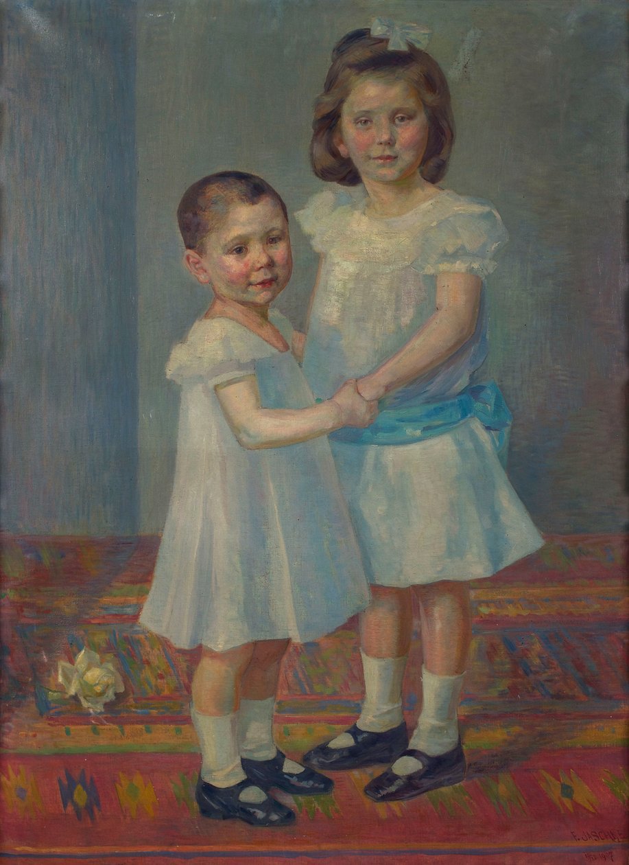 Portrait of Two Children by Franz Jaschke