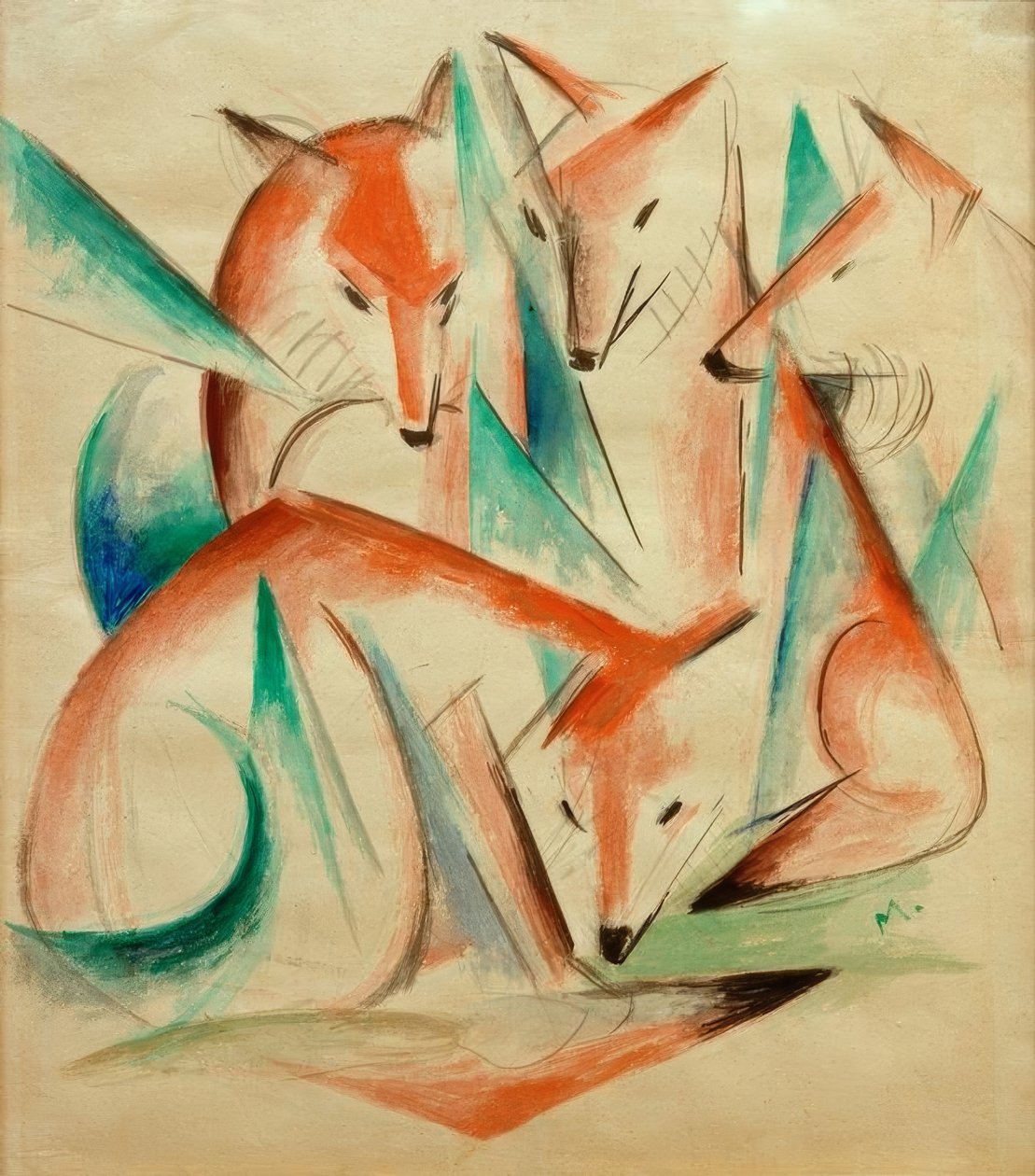 Four Foxes by Franz Marc