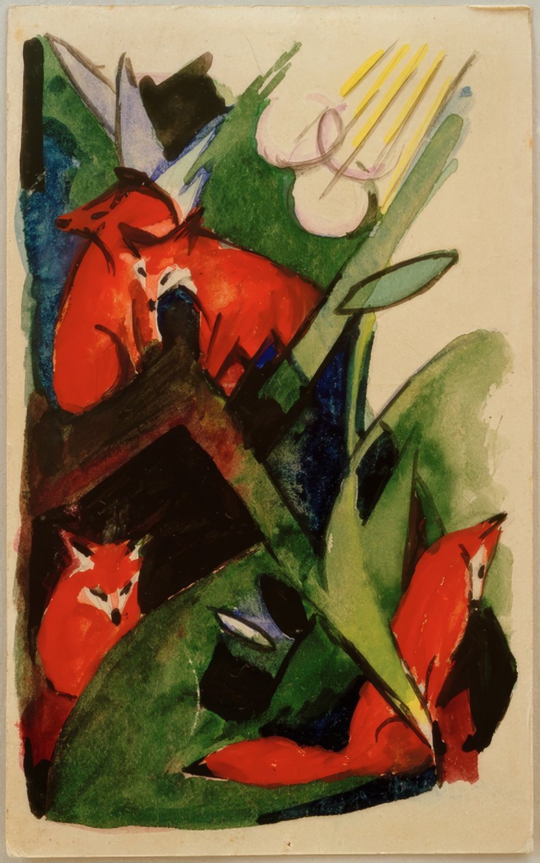 Four Foxes by Franz Marc