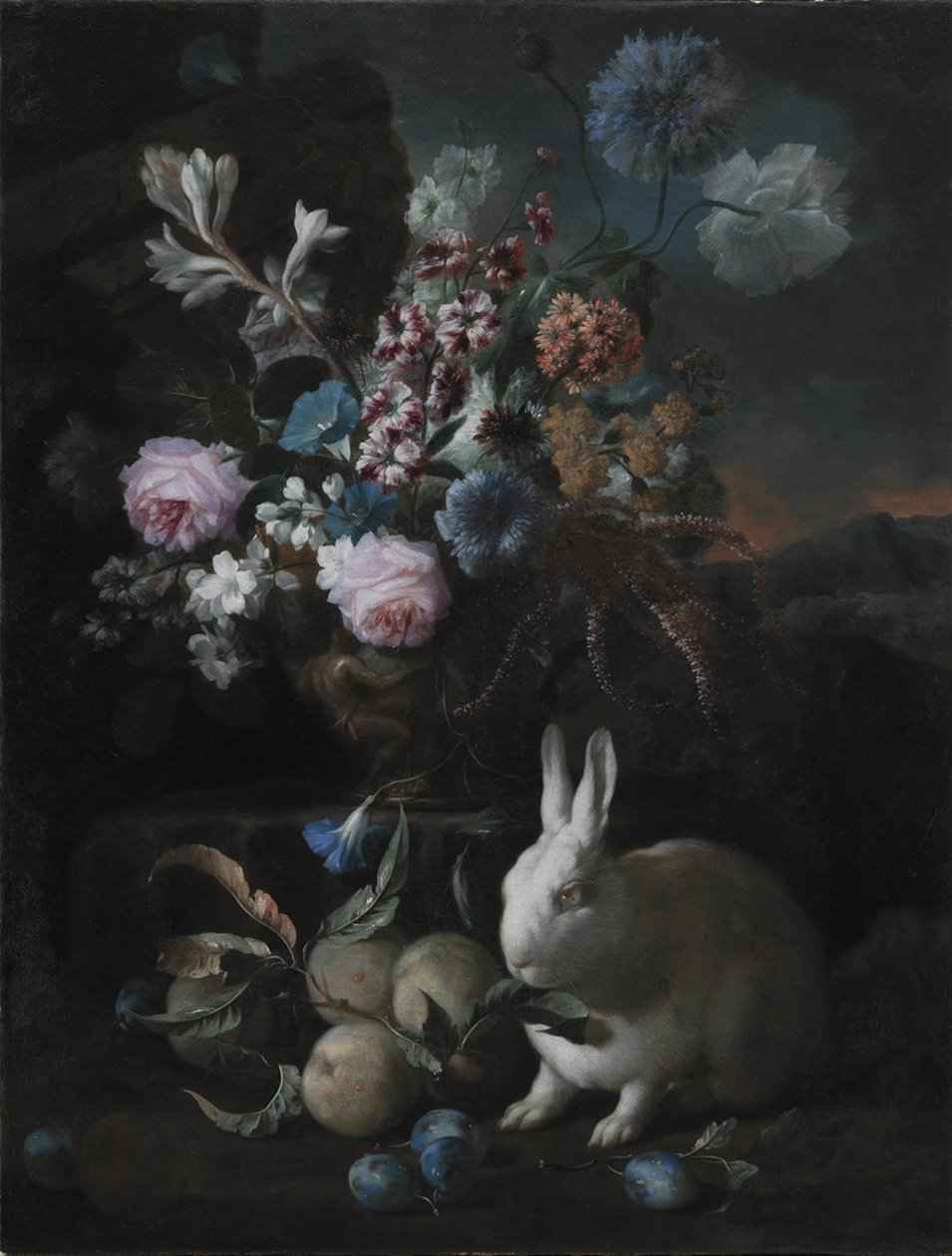 Flower Piece with Rabbit by Franz Werner Tamm