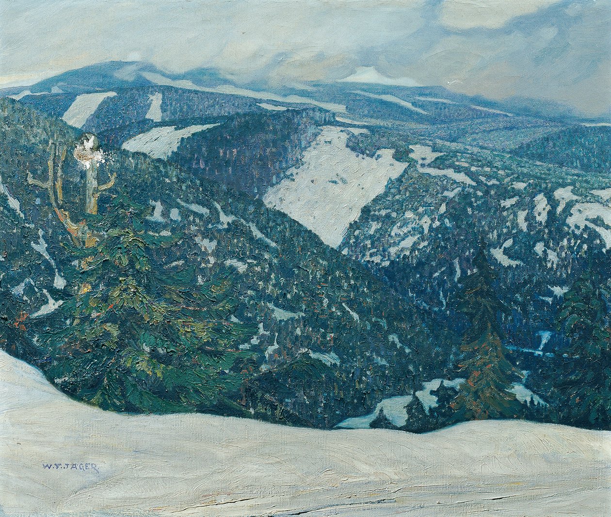 Isergebirge Landscape by Franz Wilhelm Jäger
