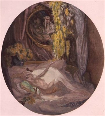 Woman on a Bed by Franz von Bayros (1866 1924)