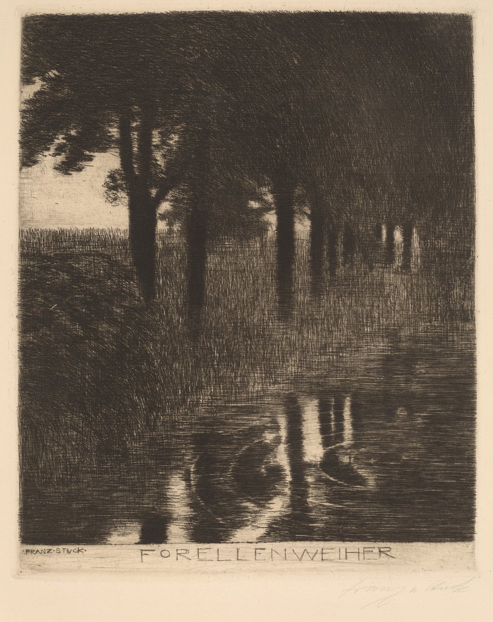 Trout Pond by Franz von Stuck