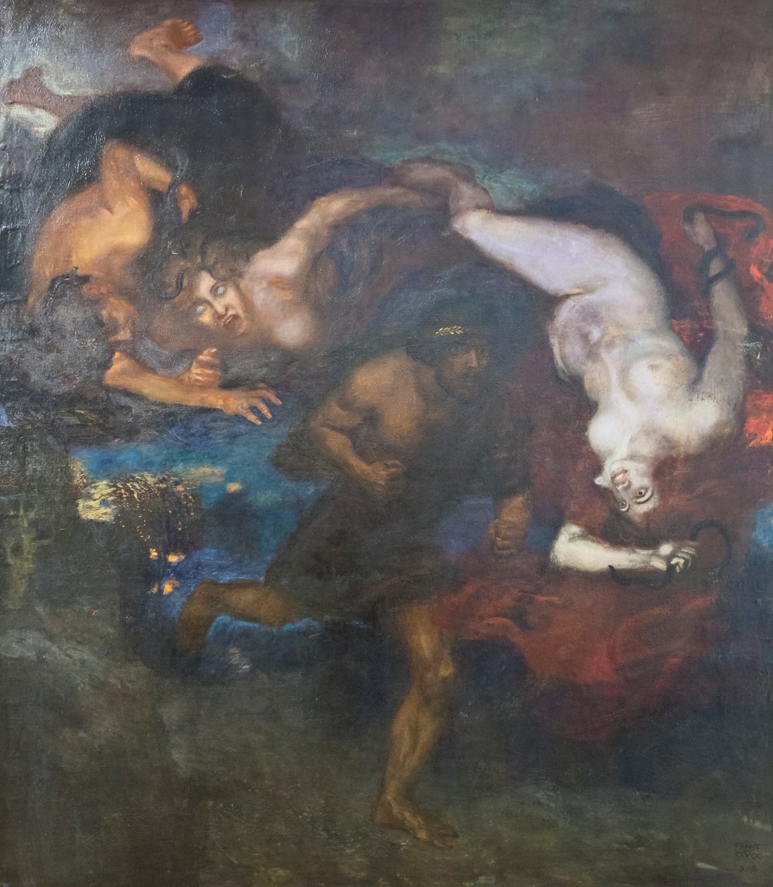 Orestes and the Erinyes by Franz von Stuck