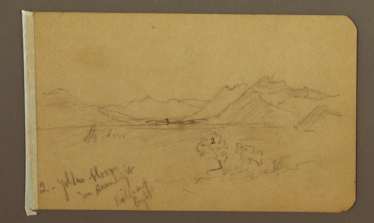 Drawing, Valley, Mountains by Frederic Edwin Church