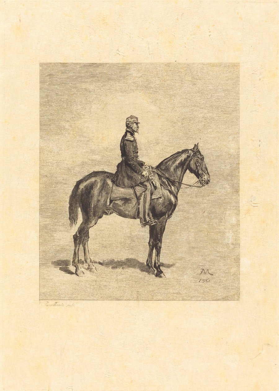 Horseman by Frederic Auguste La Guillermie after Jean Louis Ernest Meissonier