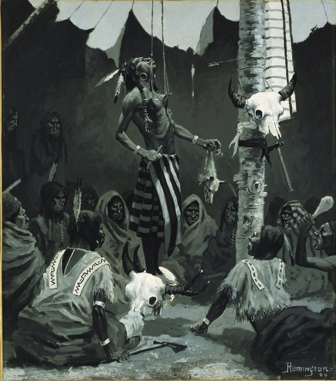 Mandan Initiation Ceremony by Frederic Remington