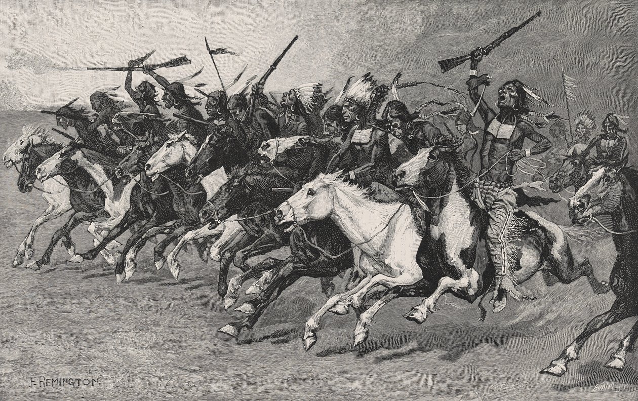 The Charge on the Sun-Pole by Frederic Remington