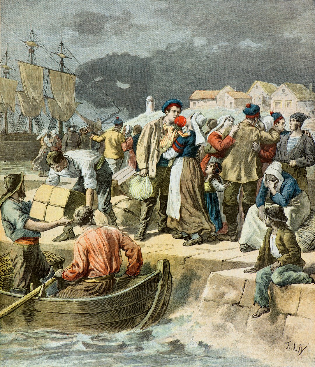 Departure of Breton Fishermen by Frederic Theodore Lix