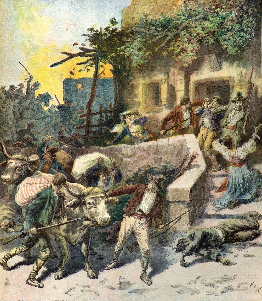 Looting a House in Sicily by Frederic Theodore Lix