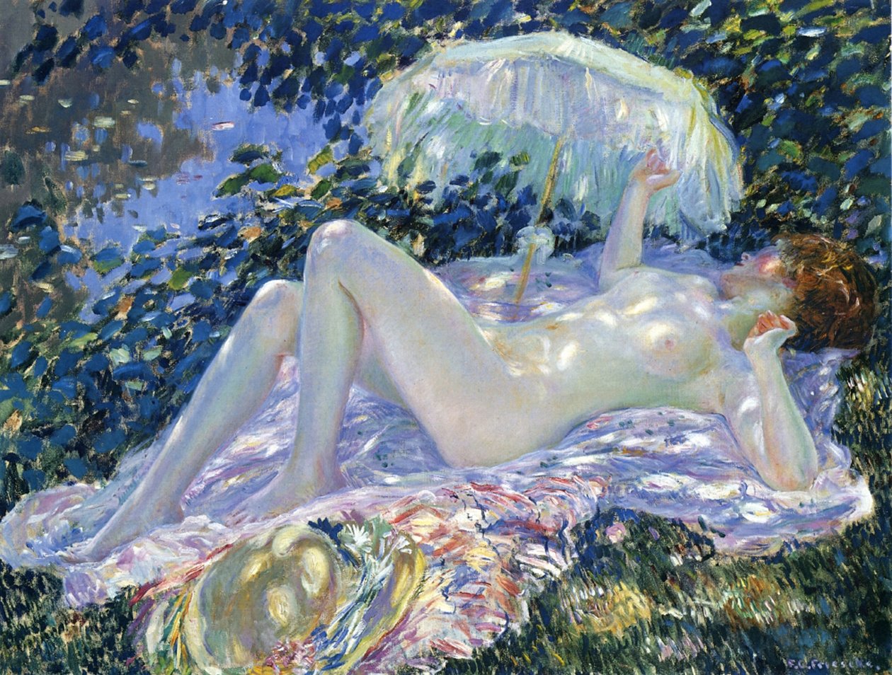 Sunbathing, c.1913 by Frederick Carl Frieseke