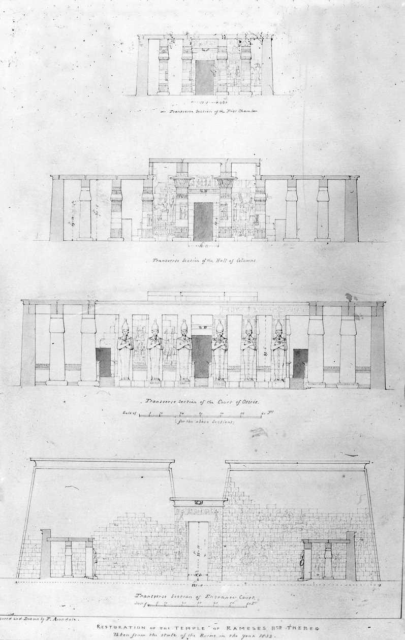 Restoration of the Temple of Ramases II at Thebes by Frederick Catherwood