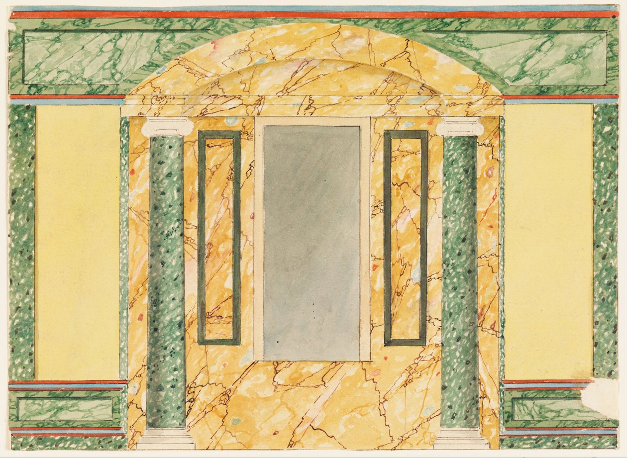 Wall Elevation with Marbled Niche by Frederick Crace