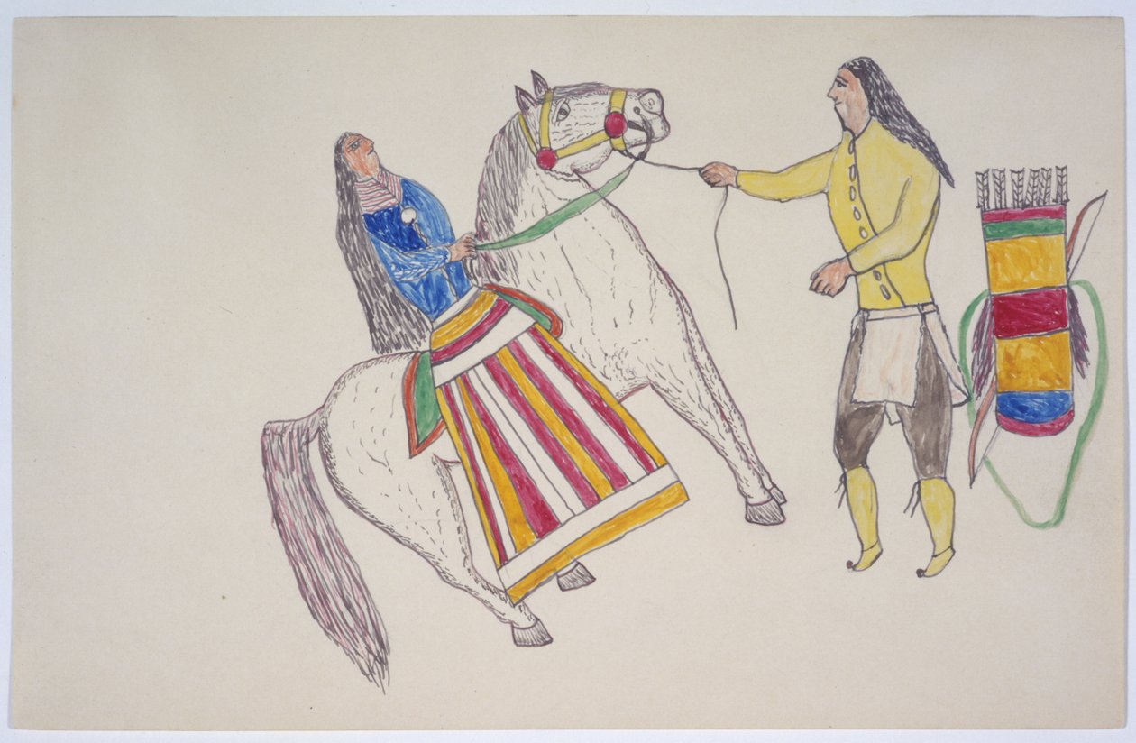 Man Greets Woman on Horse by Frederick Gokliz