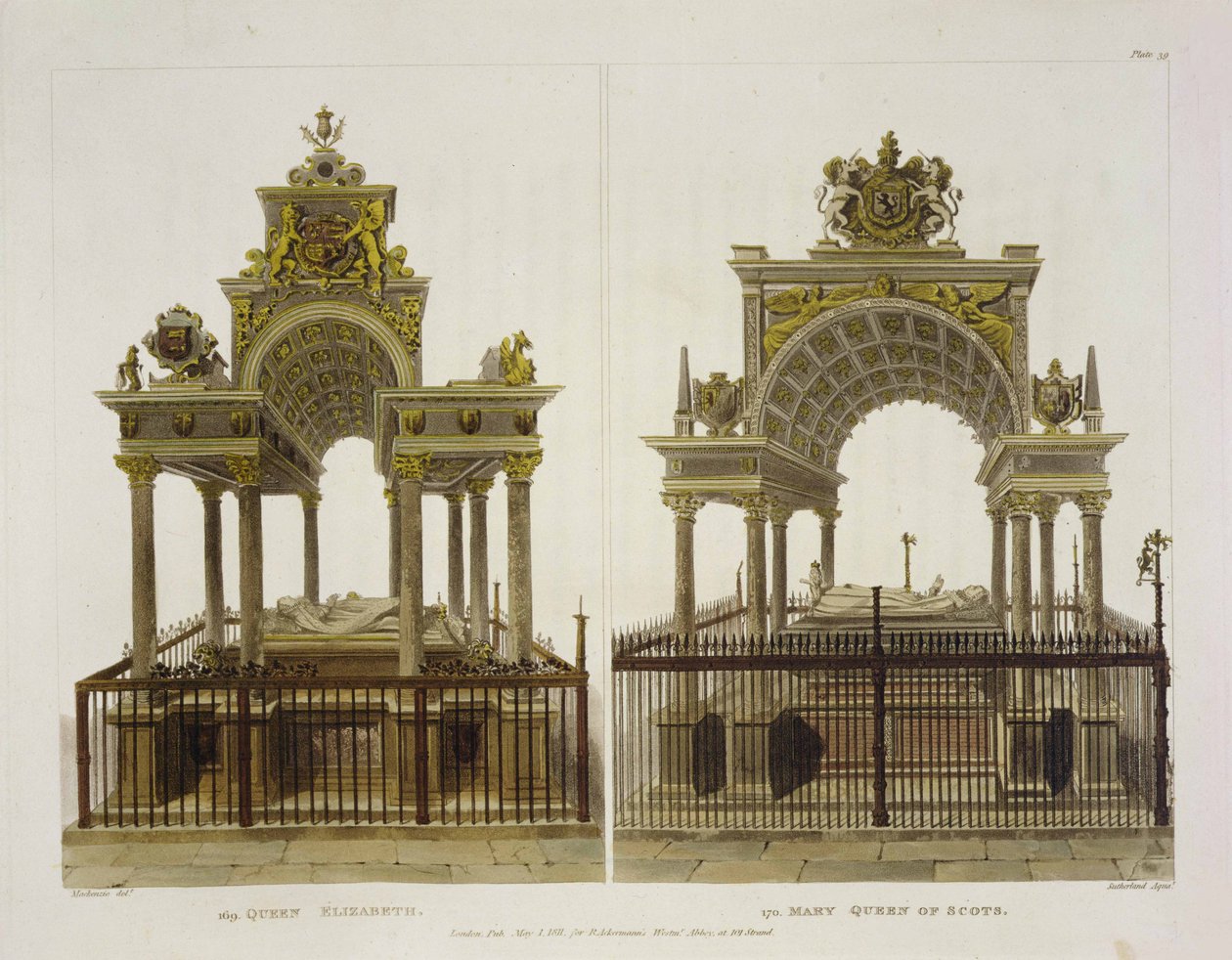 The Tombs of Queen Elizabeth I and Mary Queen of Scots, plate 39 from 