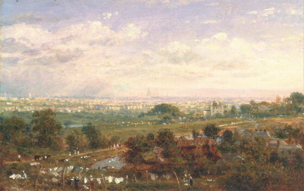 London from Islington Hill by Frederick Nash