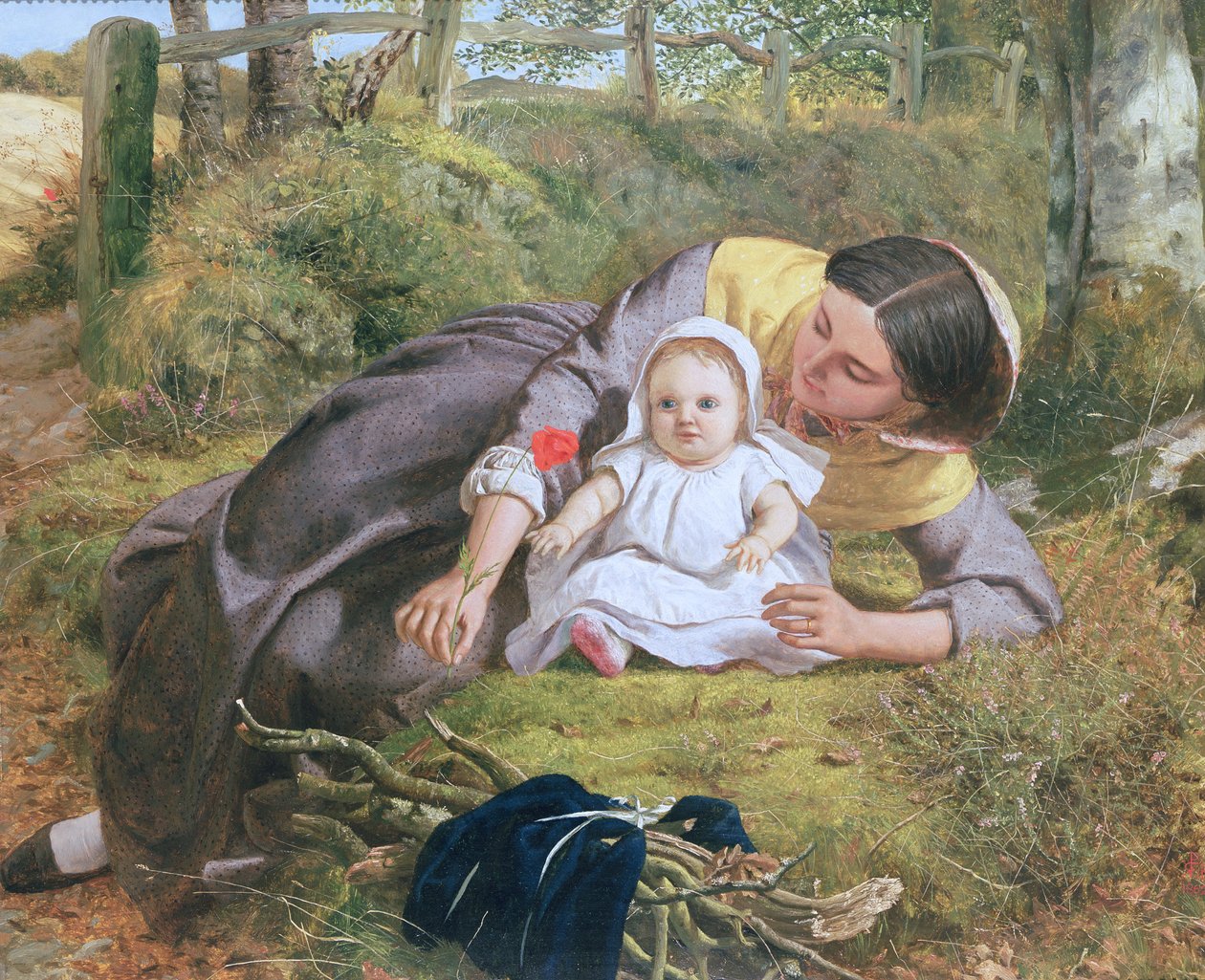 Mother and Child with a Poppy by Frederick Richard Pickersgill