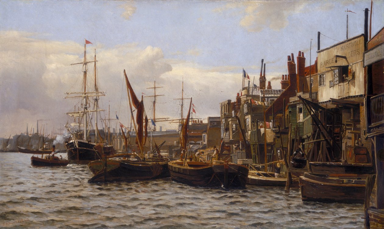 The River at Limehouse by Frederick A Winkfield