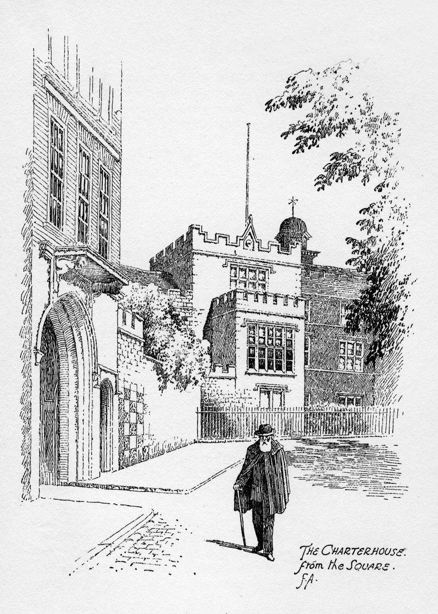 The Charterhouse from the square, London by Frederick Adcock