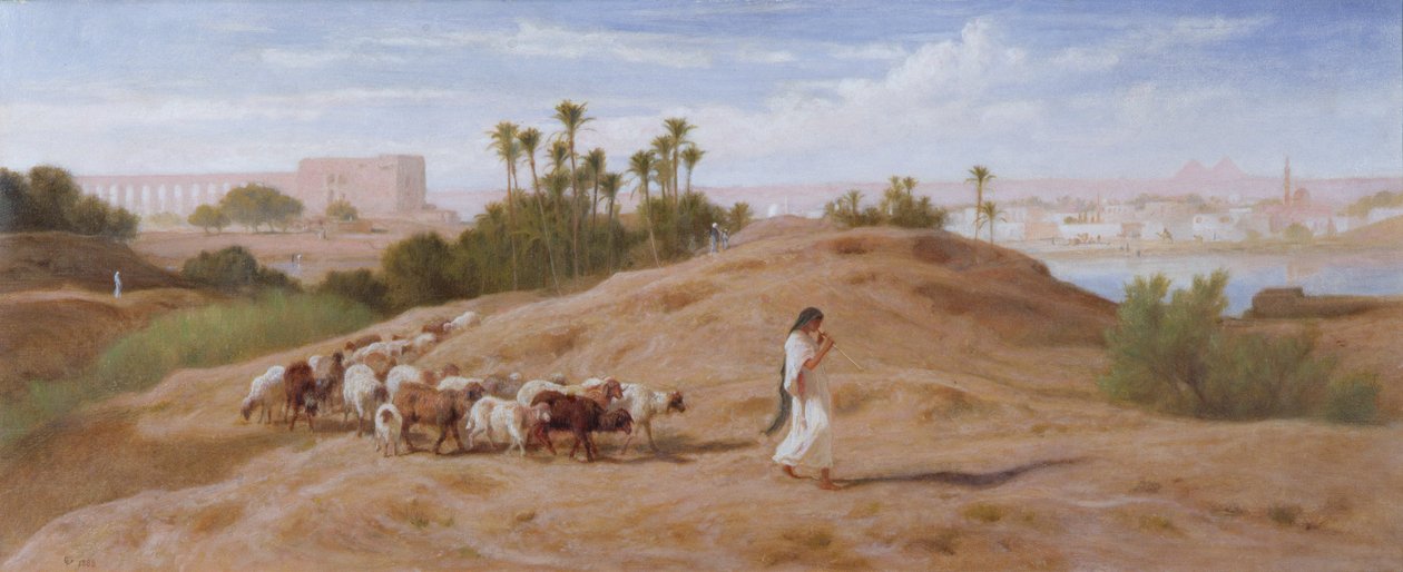 A Goat Herd Near Cairo by Frederick Goodall