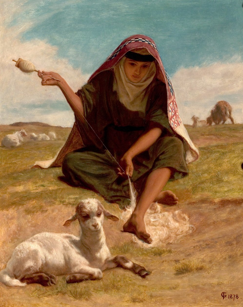 The Distaff Worker by Frederick Goodhall