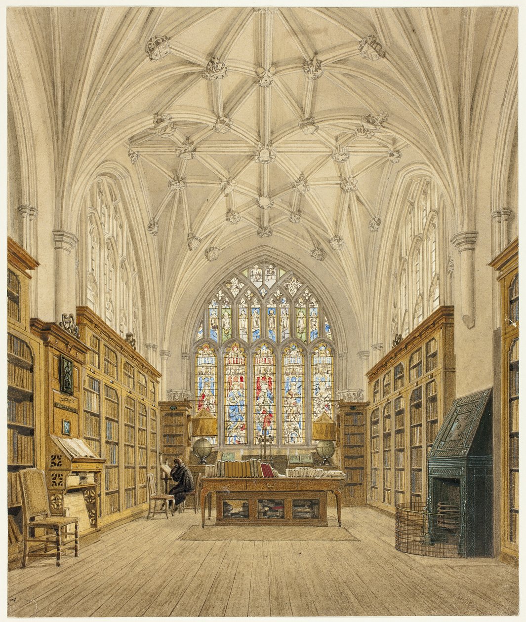 Library of Winchester College by Frederick Mackenzie