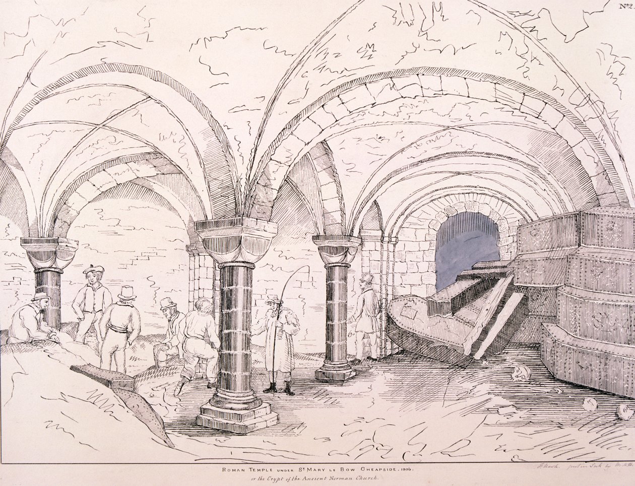 Crypt of St Mary-le-Bow by Frederick Nash