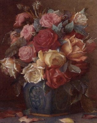 Roses in a Vase by Frederick R. Spencer