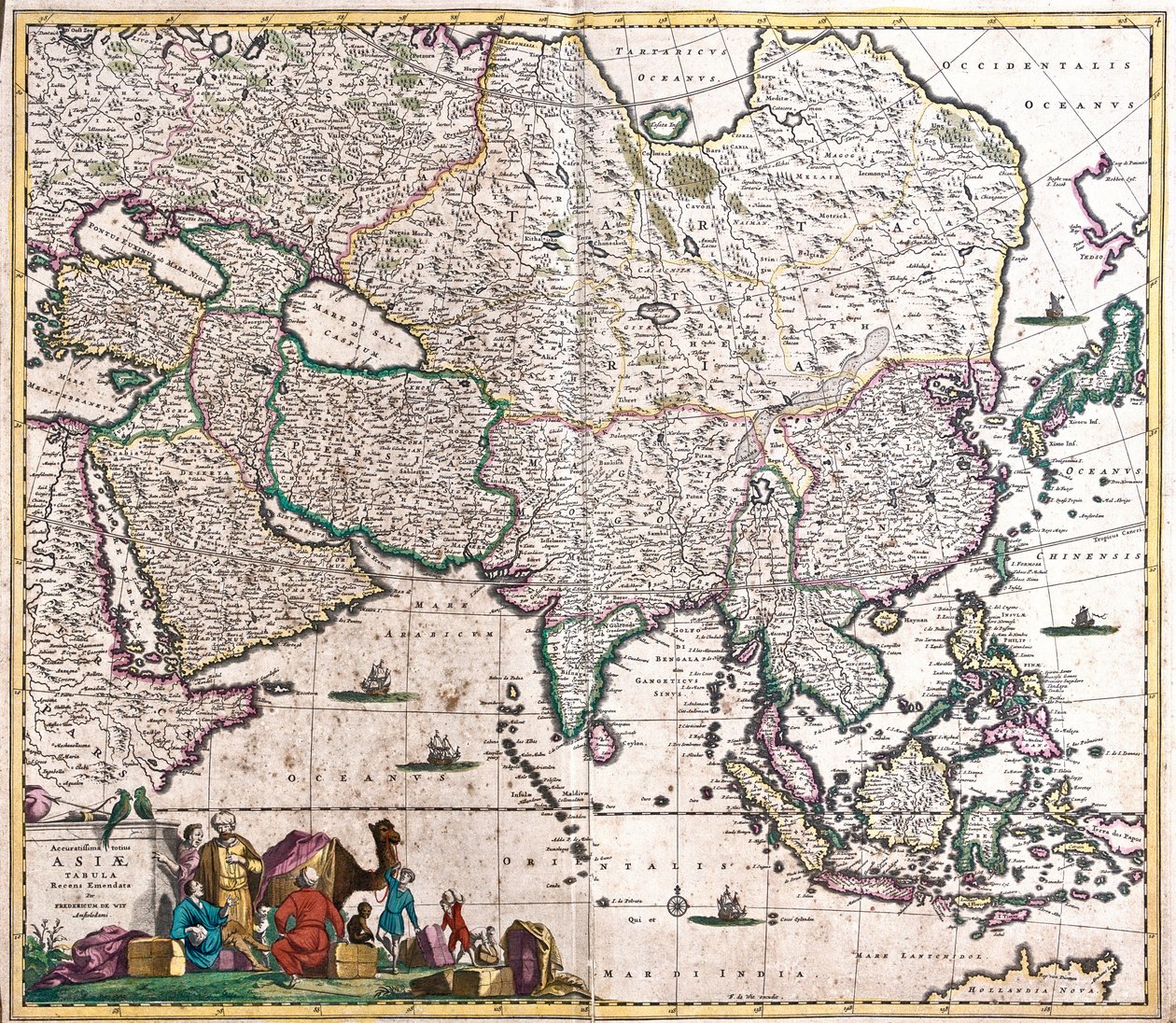 Map of Asia by Frederick de Wit