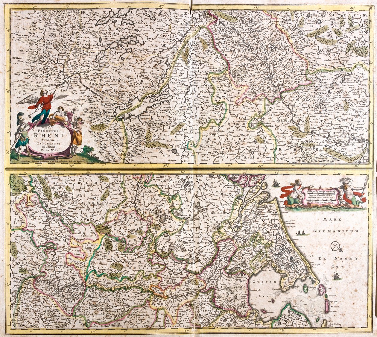 The Course of River Rhine by Frederick de Wit