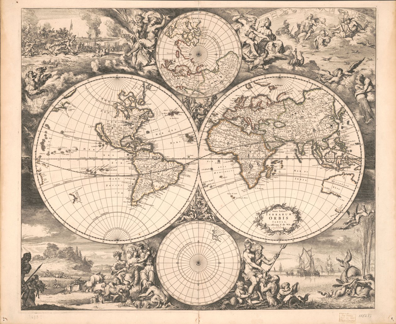 New Map of the Entire World by Frederik de Wit